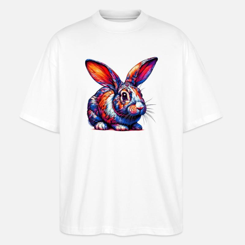 Kaninchen - Stanley/Stella Oversized Unisex Bio T-Shirt Blaster 2.0 - Weiß