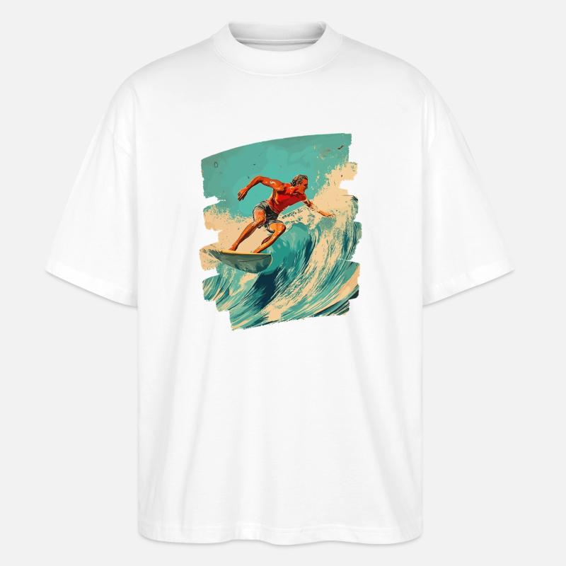 Surfer - Stanley/Stella Oversized Unisex Bio T-Shirt Blaster 2.0 - Weiß