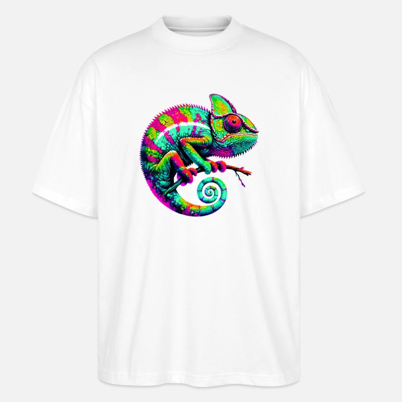 Chamäleon - Stanley/Stella Oversized Unisex Bio T-Shirt Blaster 2.0 - Weiß