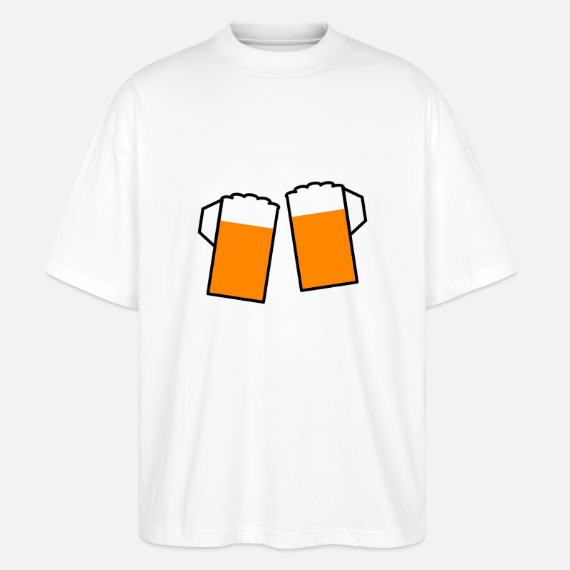 Biergläser Prost Bierglas - Stanley/Stella Oversized Unisex Bio T-Shirt Blaster 2.0 - Weiß