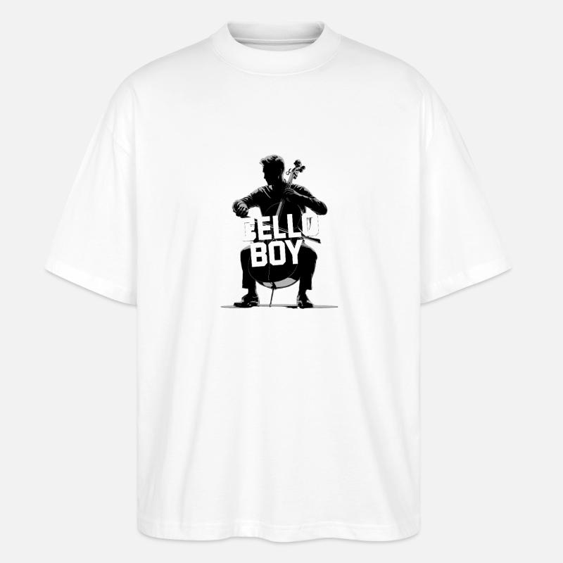 Violoncelle Garçon Silhouette Violoncelle - T-shirt bio Blaster 2.0 coupe oversize Stanley/Stella Unisexe - blanc