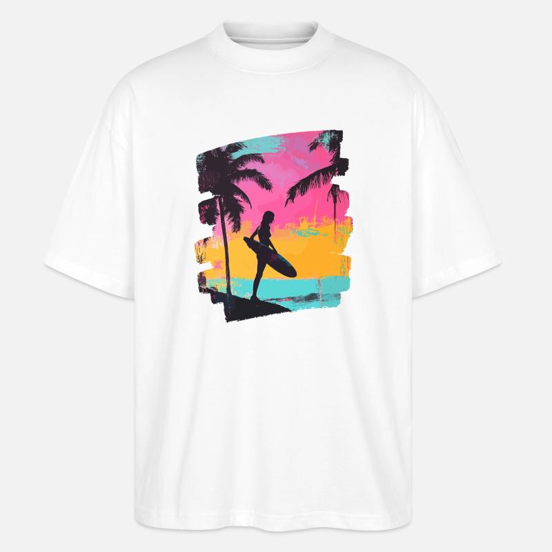 Surfeur Surf Planche de surf Surf - T-shirt bio Blaster 2.0 coupe oversize Stanley/Stella Unisexe - blanc