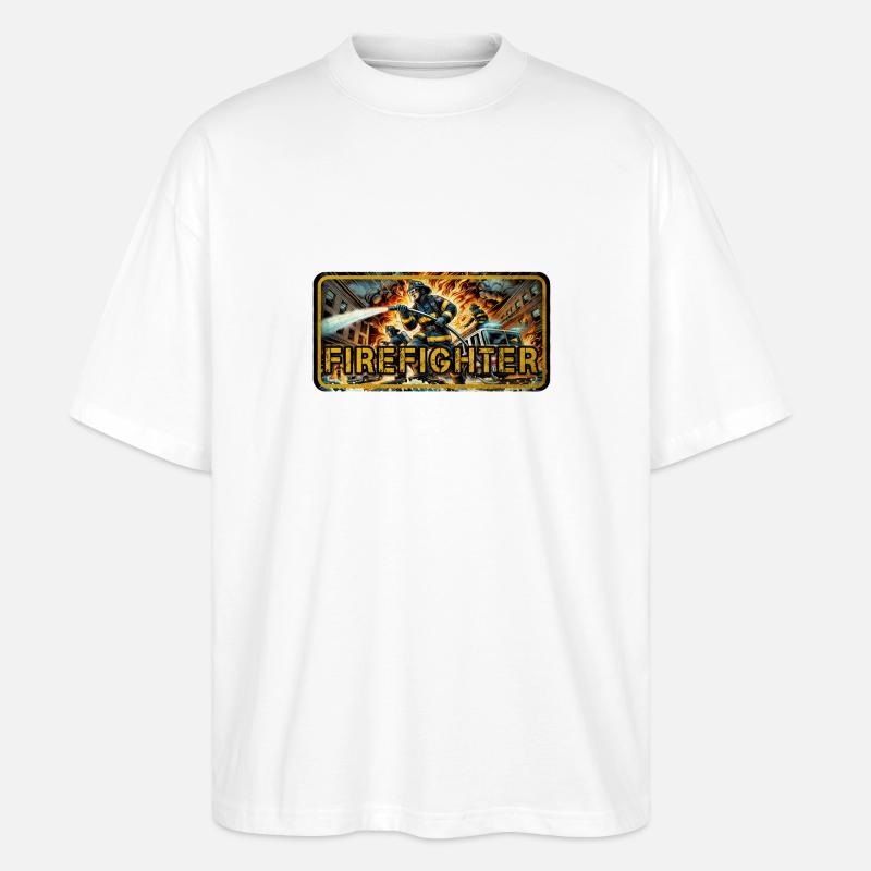 Feuerwehr Design - Stanley/Stella Oversized Unisex Bio T-Shirt Blaster 2.0 - Weiß