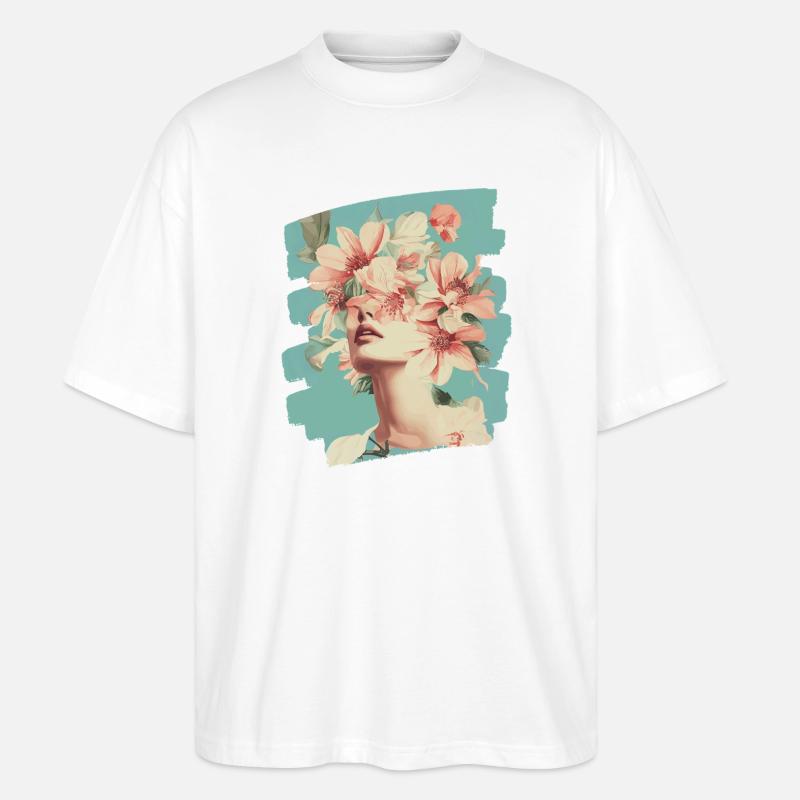 Frühling Frühlingsanfang Blumen - Stanley/Stella Oversized Unisex Bio T-Shirt Blaster 2.0 - Weiß