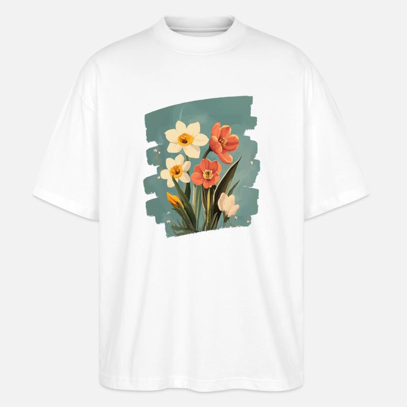 Spring Spring Beginning Flower Flowers - Stanley/Stella Oversized Unisex Organic T-shirt Blaster 2.0 - white
