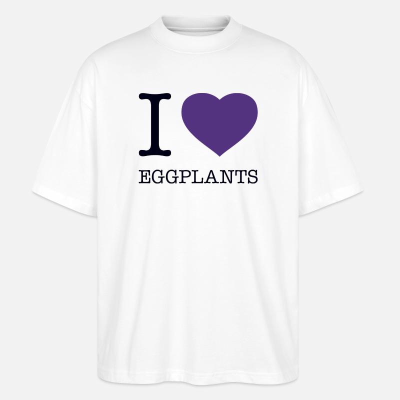 J’ADORE LES AUBERGINES Auberginen - T-shirt bio Blaster 2.0 coupe oversize Stanley/Stella Unisexe - blanc