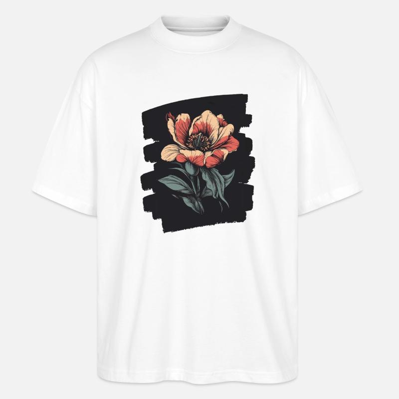 Printemps Printemps Début Fleur Fleurs - T-shirt bio Blaster 2.0 coupe oversize Stanley/Stella Unisexe - blanc