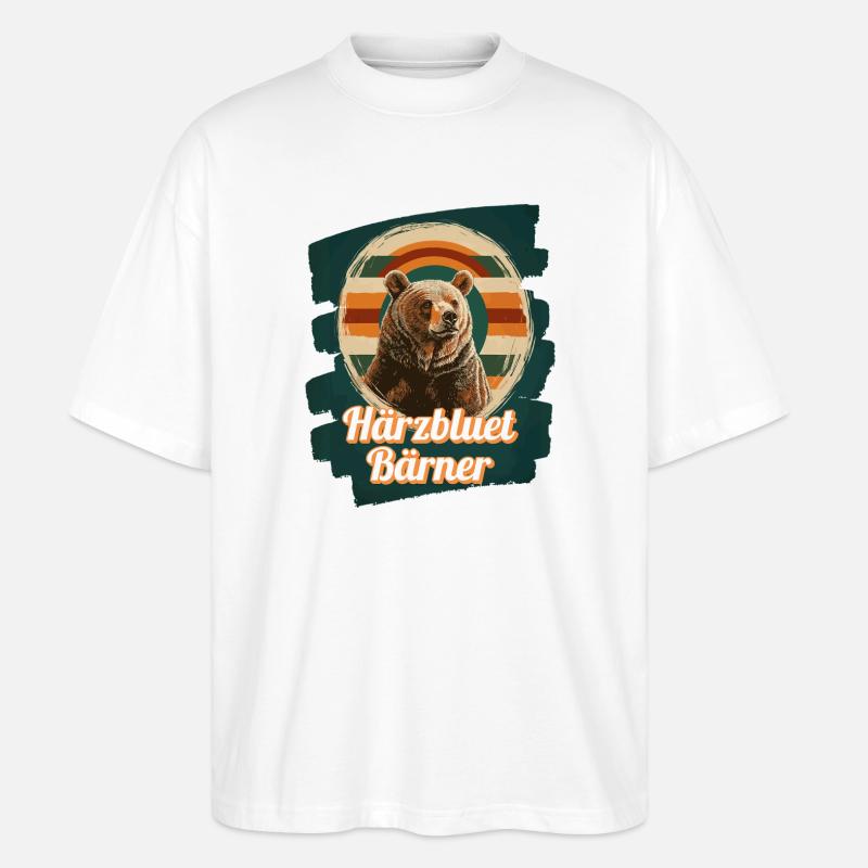 Härzbluetbärner Bärner Berner Härzbluetberner - Stanley/Stella Oversized Unisex Bio T-Shirt Blaster 2.0 - Weiß