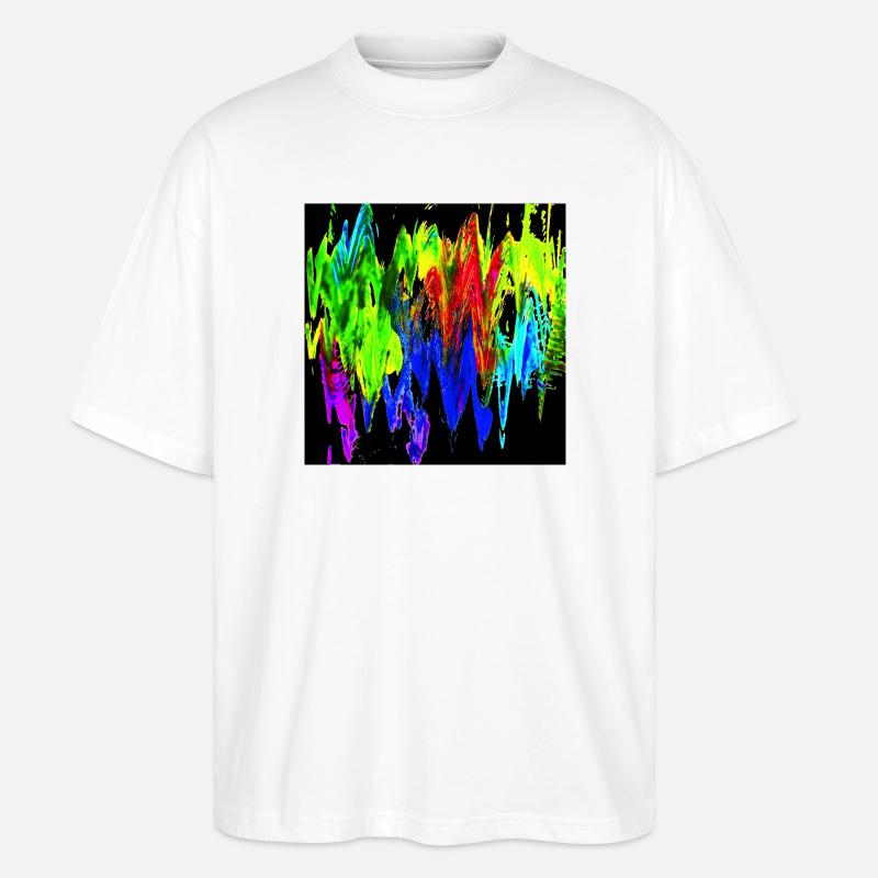 Bunte Berge - Stanley/Stella Oversized Unisex Bio T-Shirt Blaster 2.0 - Weiß
