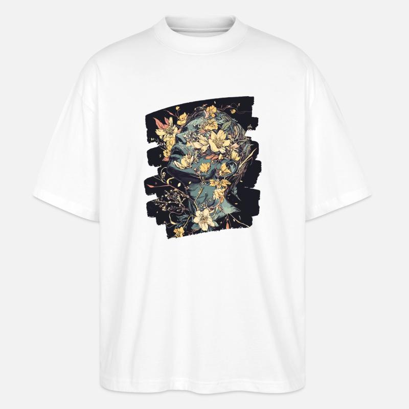 Frühling Frühlingsanfang Blumen - Stanley/Stella Oversized Unisex Bio T-Shirt Blaster 2.0 - Weiß