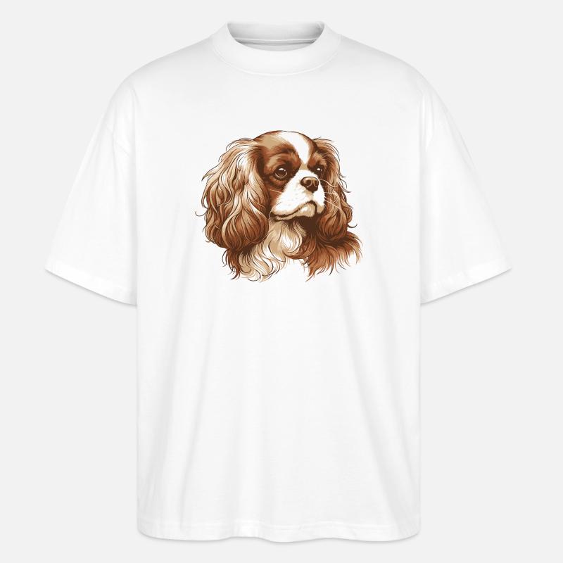 Cavalier King Charles Spaniel - T-shirt bio Blaster 2.0 coupe oversize Stanley/Stella Unisexe - blanc