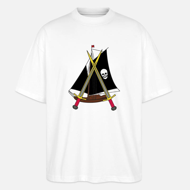 Schiff Schiffe Piraten Piratenschiff - Stanley/Stella Oversized Unisex Bio T-Shirt Blaster 2.0 - Weiß