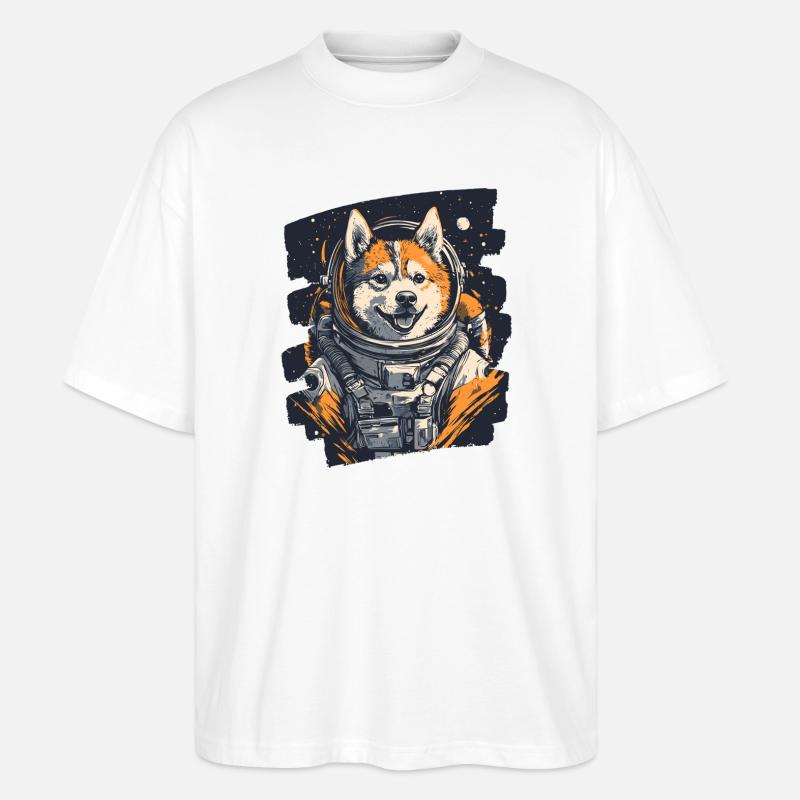 Husky Astronaut - Stanley/Stella Oversized Unisex Bio T-Shirt Blaster 2.0 - Weiß