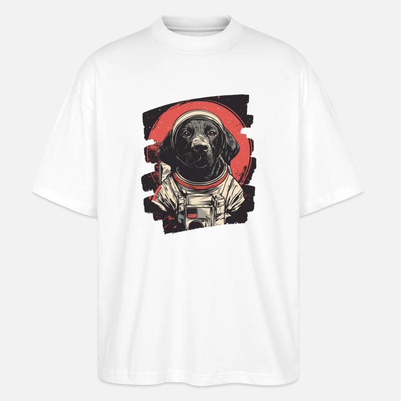 Labrador Astronaut - Stanley/Stella Oversized Unisex Bio T-Shirt Blaster 2.0 - Weiß