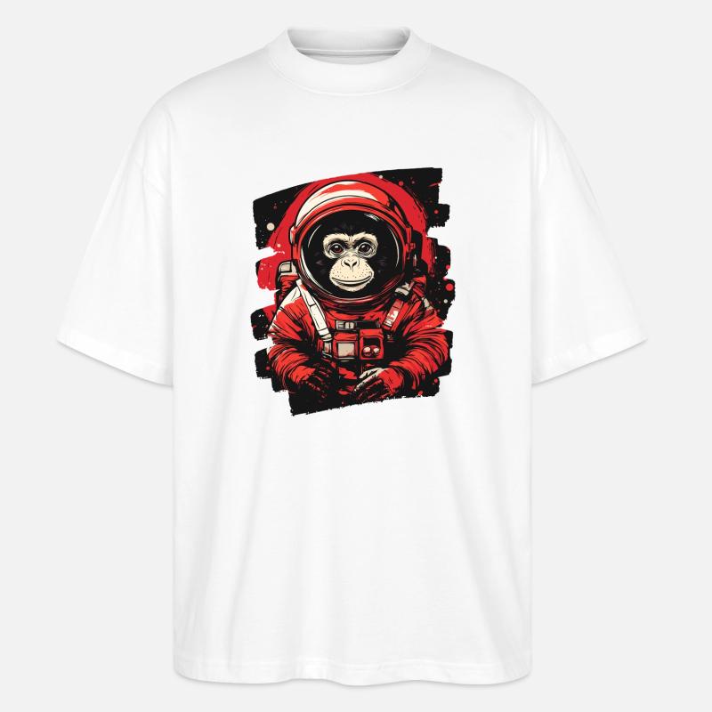 Affe Astronaut - Stanley/Stella Oversized Unisex Bio T-Shirt Blaster 2.0 - Weiß