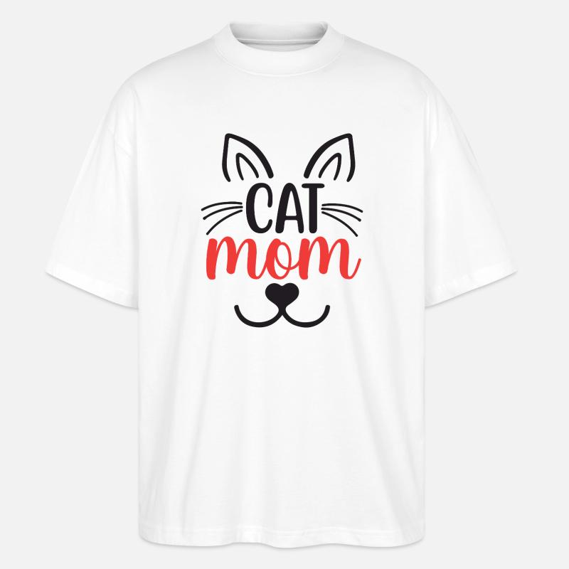 Katzen-Mama - Stanley/Stella Oversized Unisex Bio T-Shirt Blaster 2.0 - Weiß