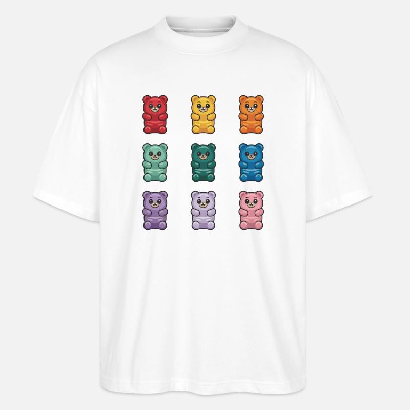 Entzückende Gummibärchen-Kollektion - Stanley/Stella Oversized Unisex Bio T-Shirt Blaster 2.0 - Weiß