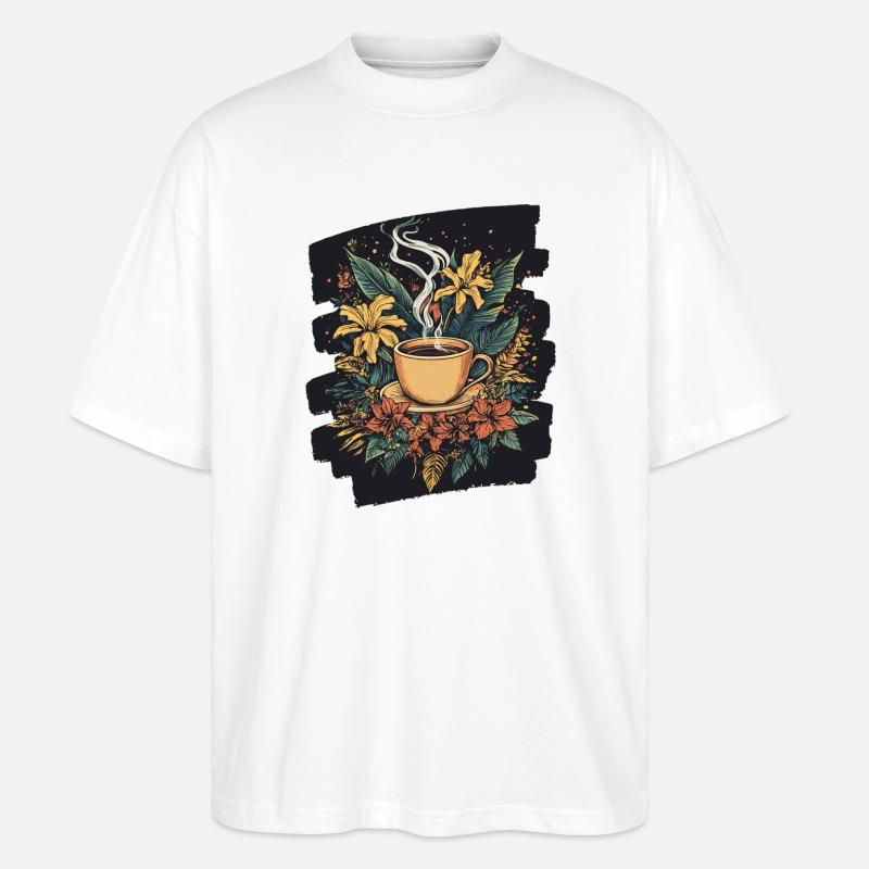 Kaffee Coffee Kaffeeliebhaber - Stanley/Stella Oversized Unisex Bio T-Shirt Blaster 2.0 - Weiß