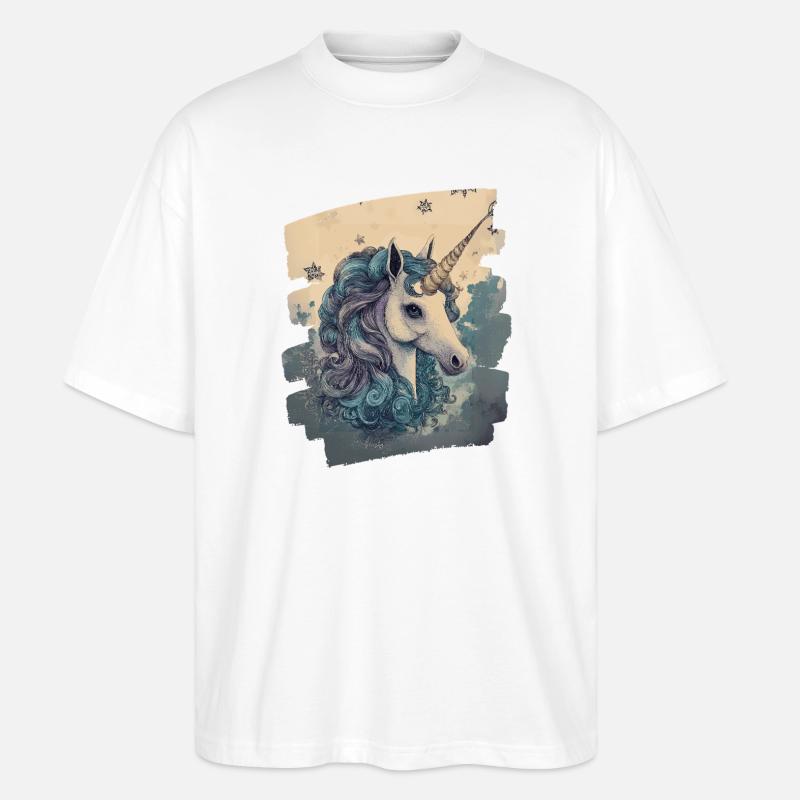 Einhorn - Stanley/Stella Oversized Unisex Bio T-Shirt Blaster 2.0 - Weiß