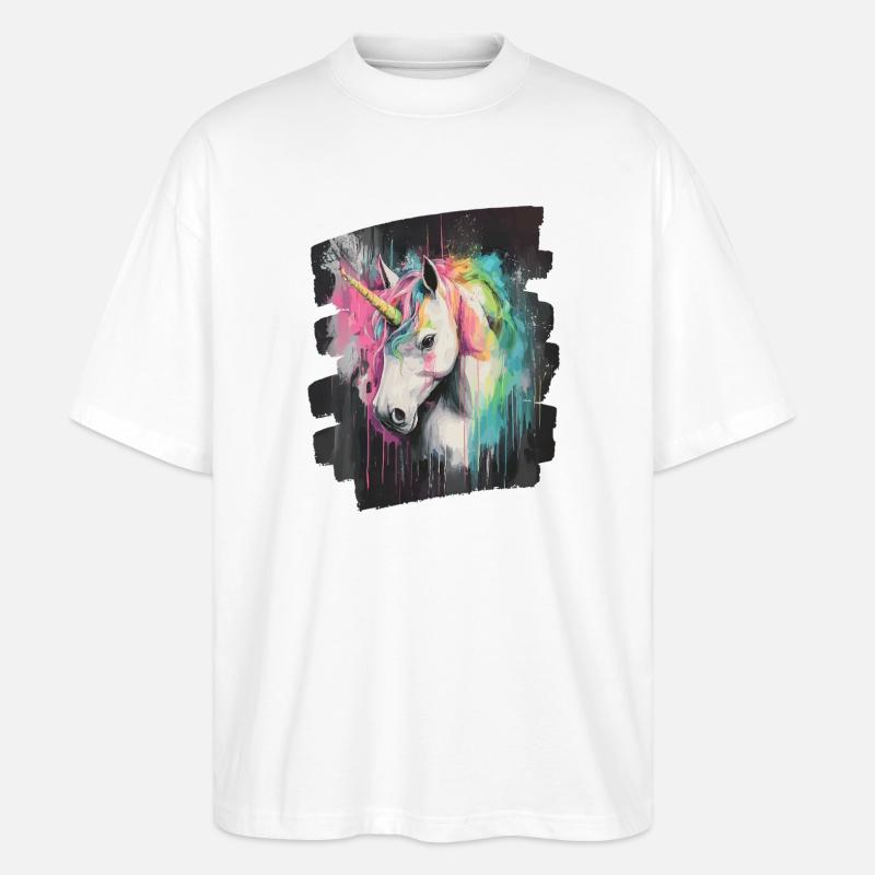 Einhorn - Stanley/Stella Oversized Unisex Bio T-Shirt Blaster 2.0 - Weiß