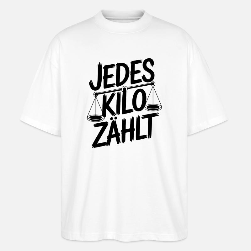 Jedes Kilo zaehlt - Stanley/Stella Oversized Unisex Bio T-Shirt Blaster 2.0 - Weiß