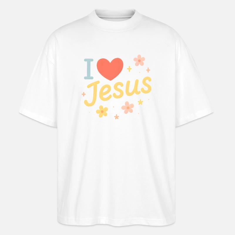 Ich liebe Jesus - Stanley/Stella Oversized Unisex Bio T-Shirt Blaster 2.0 - Weiß