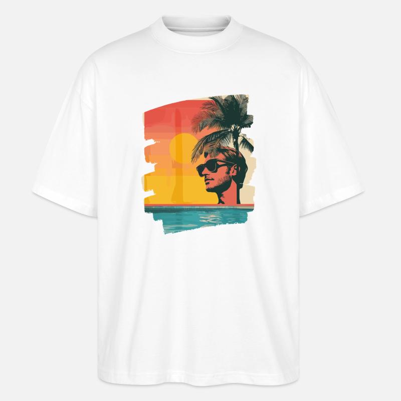 Sommer Sonne - Stanley/Stella Oversized Unisex Bio T-Shirt Blaster 2.0 - Weiß
