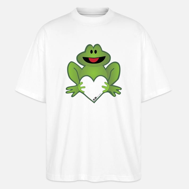 Frosch mit Hirsch - Stanley/Stella Oversized Unisex Bio T-Shirt Blaster 2.0 - Weiß