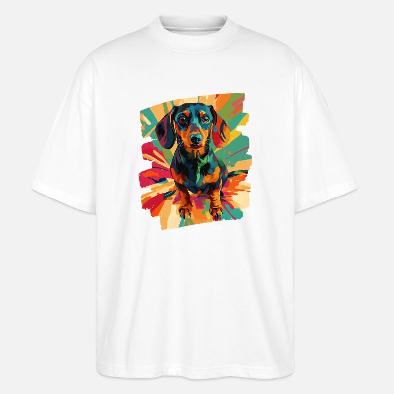 Dackel - Stanley/Stella Oversized Unisex Bio T-Shirt Blaster 2.0 - Weiß