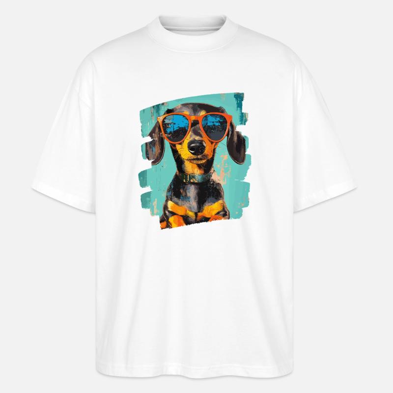 Teckel Dackel - T-shirt bio Blaster 2.0 coupe oversize Stanley/Stella Unisexe - blanc