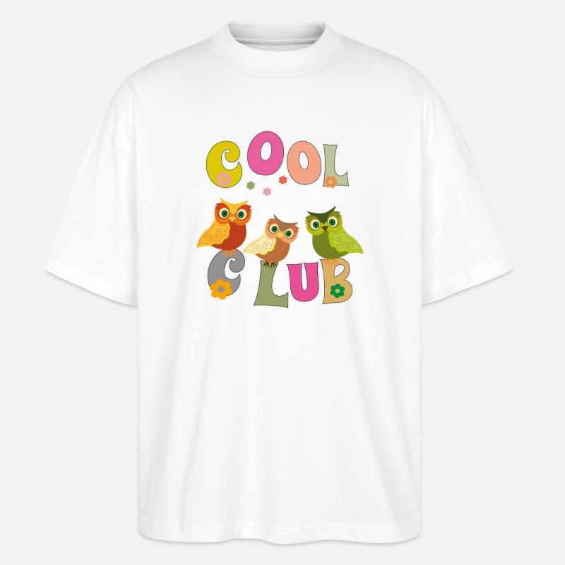 Cool Club , Eulen - Stanley/Stella Oversized Unisex Bio T-Shirt Blaster 2.0 - Weiß