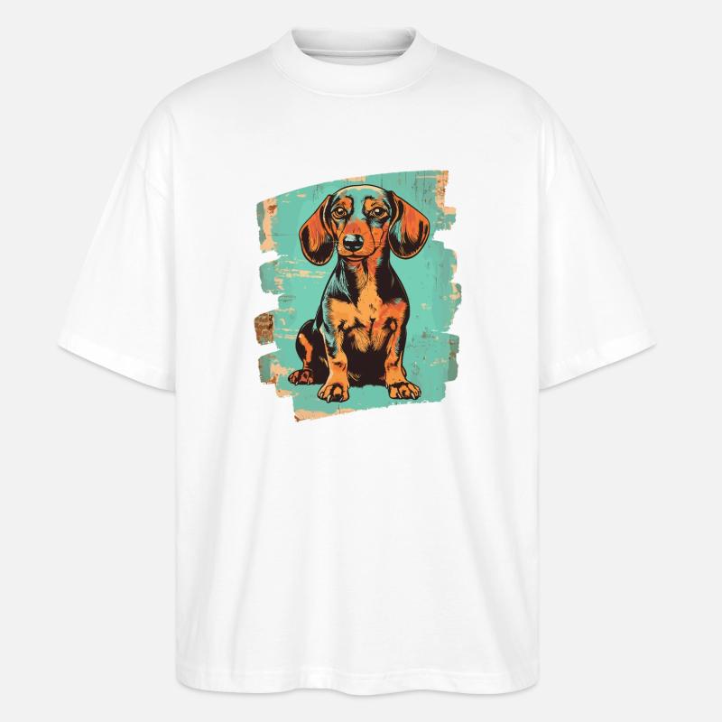 Dackel Dachshund - Stanley/Stella Oversized Unisex Bio T-Shirt Blaster 2.0 - Weiß