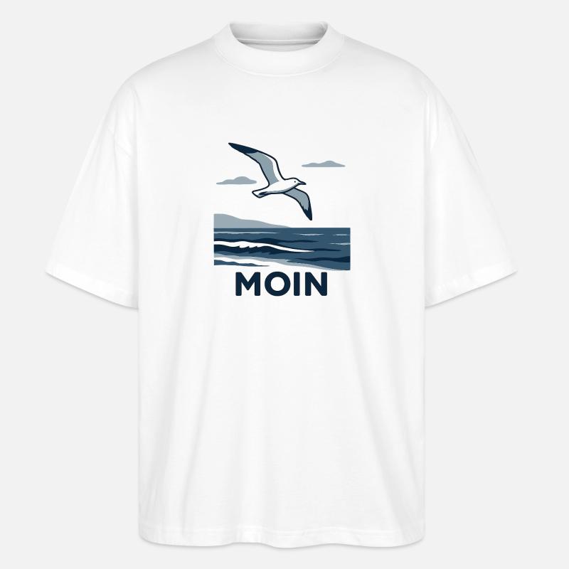 Moin Möwe - Stanley/Stella Oversized Unisex Bio T-Shirt Blaster 2.0 - Weiß