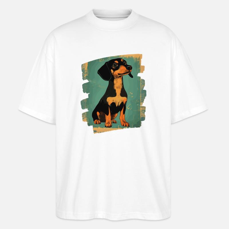 Dackel Dachshund - Stanley/Stella Oversized Unisex Bio T-Shirt Blaster 2.0 - Weiß