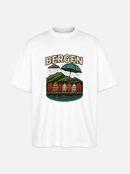 Bergen - Norway - Stanley/Stella Oversized Unisex Organic T-shirt Blaster 2.0 - white