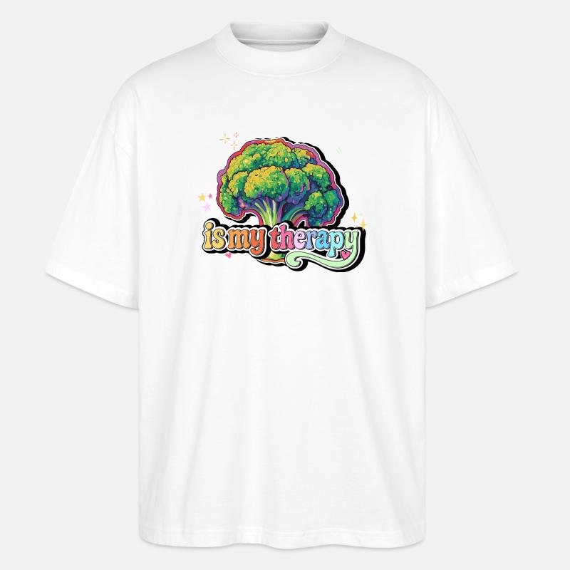 Brokkoli is my therapy - Stanley/Stella Oversized Unisex Bio T-Shirt Blaster 2.0 - Weiß