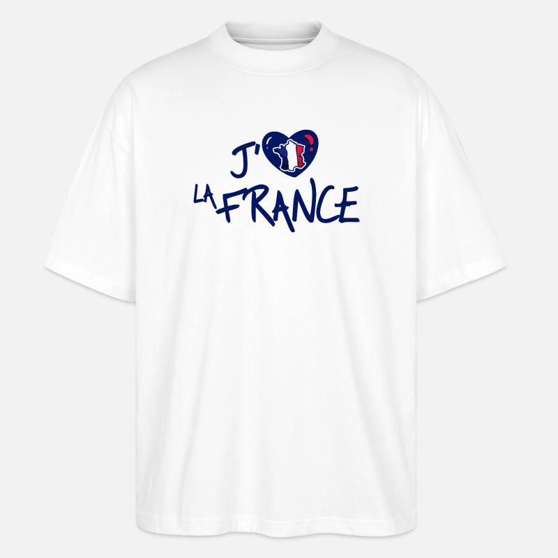 Ich liebe Frankreich - Stanley/Stella Oversized Unisex Bio T-Shirt Blaster 2.0 - Weiß