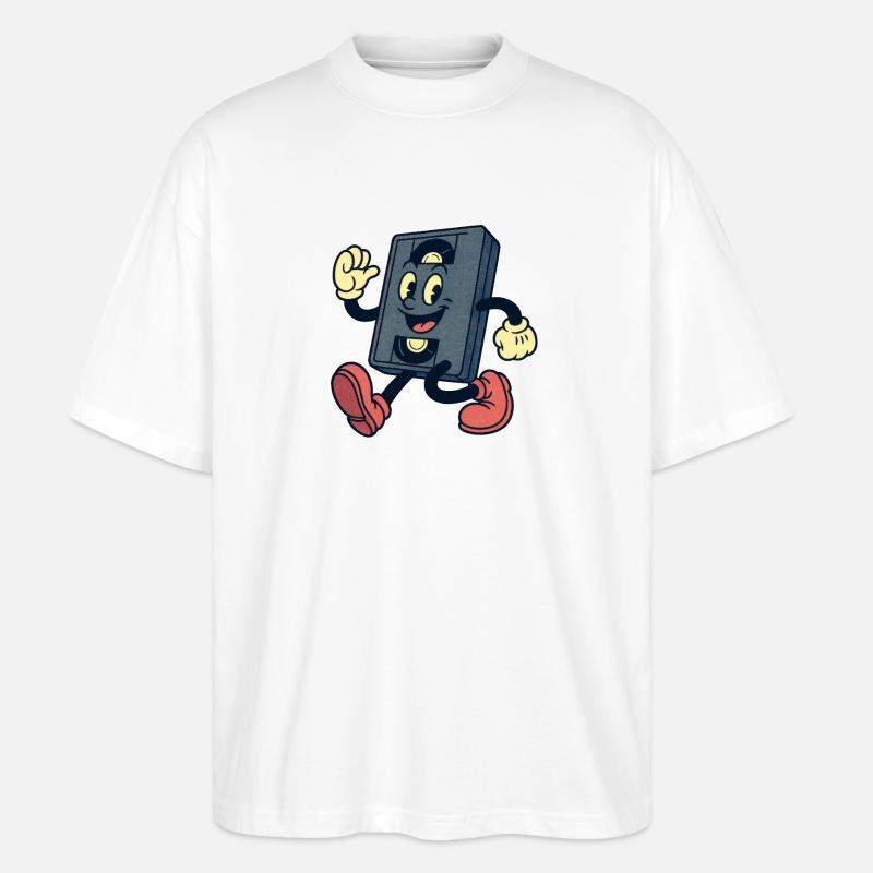 Happy VHS-Kassette - Stanley/Stella Oversized Unisex Bio T-Shirt Blaster 2.0 - Weiß