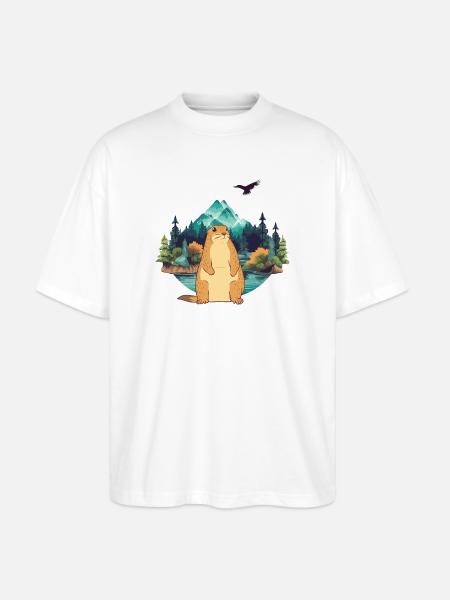 Murmeltier - Stanley/Stella Oversized Unisex Bio T-Shirt Blaster 2.0 - Weiß