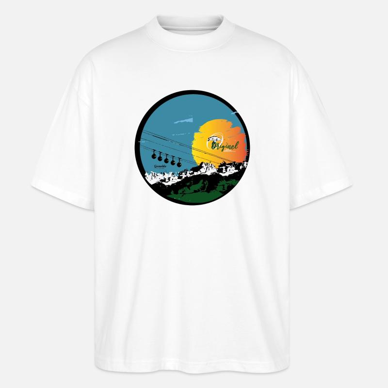 grenoble vue imprenable - T-shirt bio Blaster 2.0 coupe oversize Stanley/Stella Unisexe - blanc