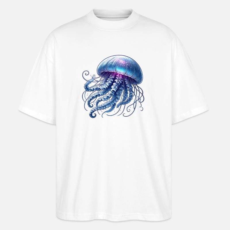 Quallen Design - Stanley/Stella Oversized Unisex Bio T-Shirt Blaster 2.0 - Weiß