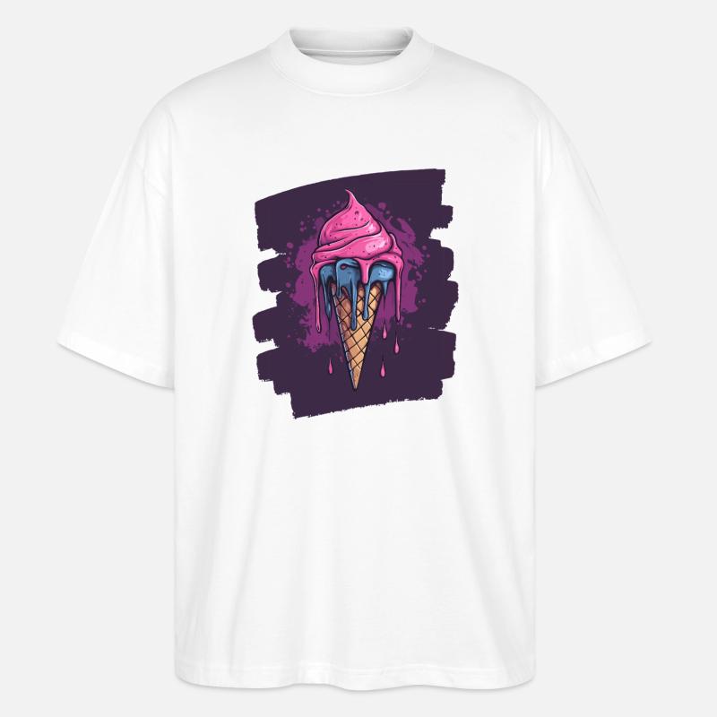 Eiscreme Eis - Stanley/Stella Oversized Unisex Bio T-Shirt Blaster 2.0 - Weiß