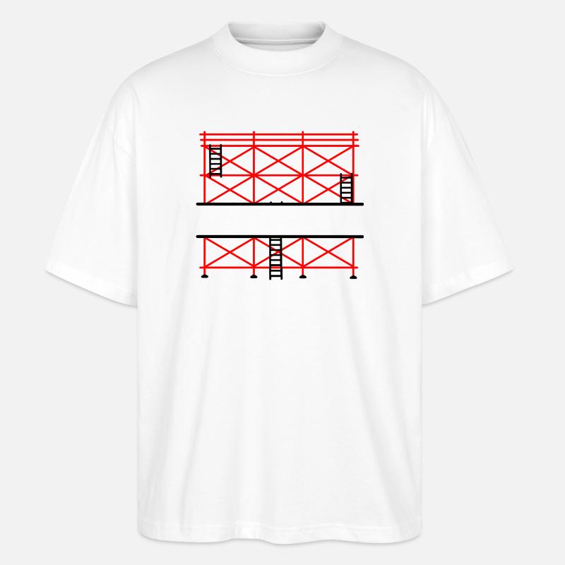 Bannière d’échafaudage pour constructeur d’échafaudages - T-shirt bio Blaster 2.0 coupe oversize Stanley/Stella Unisexe - blanc