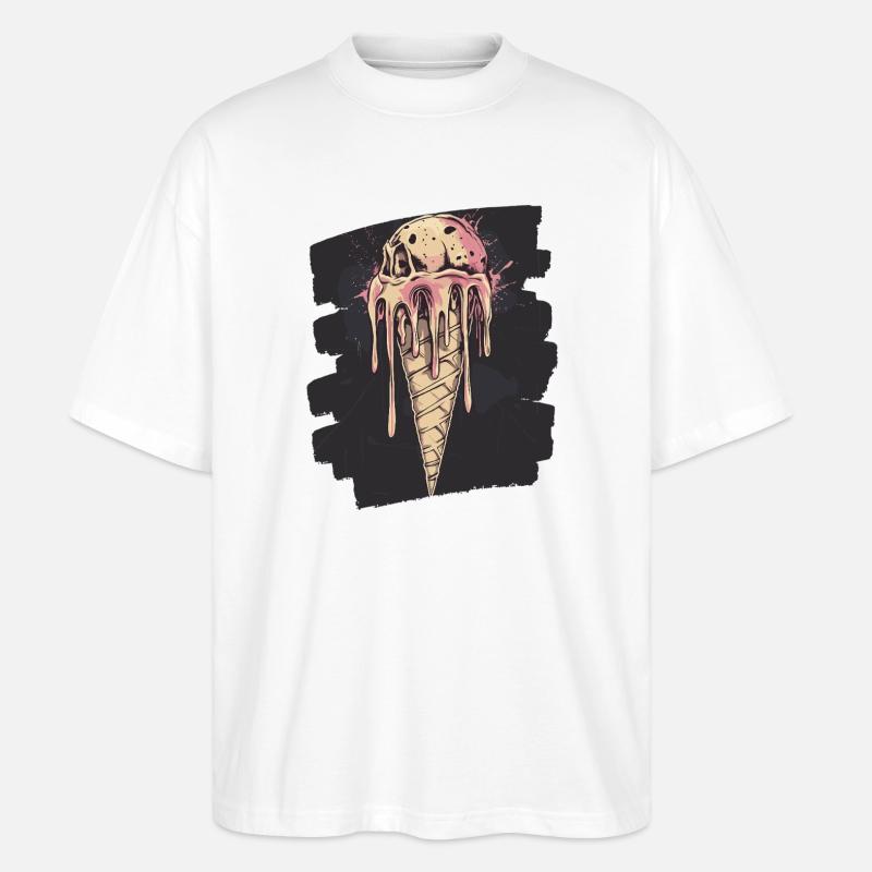 Eiscreme Eis - Stanley/Stella Oversized Unisex Bio T-Shirt Blaster 2.0 - Weiß