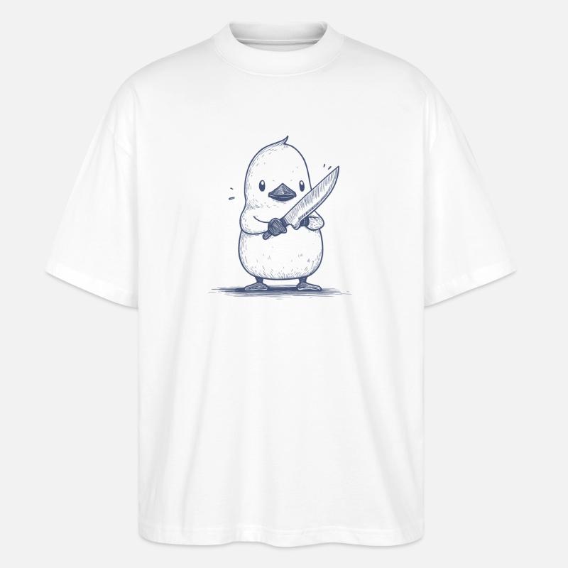 Knifechick - Stanley/Stella Oversized Unisex Bio T-Shirt Blaster 2.0 - Weiß
