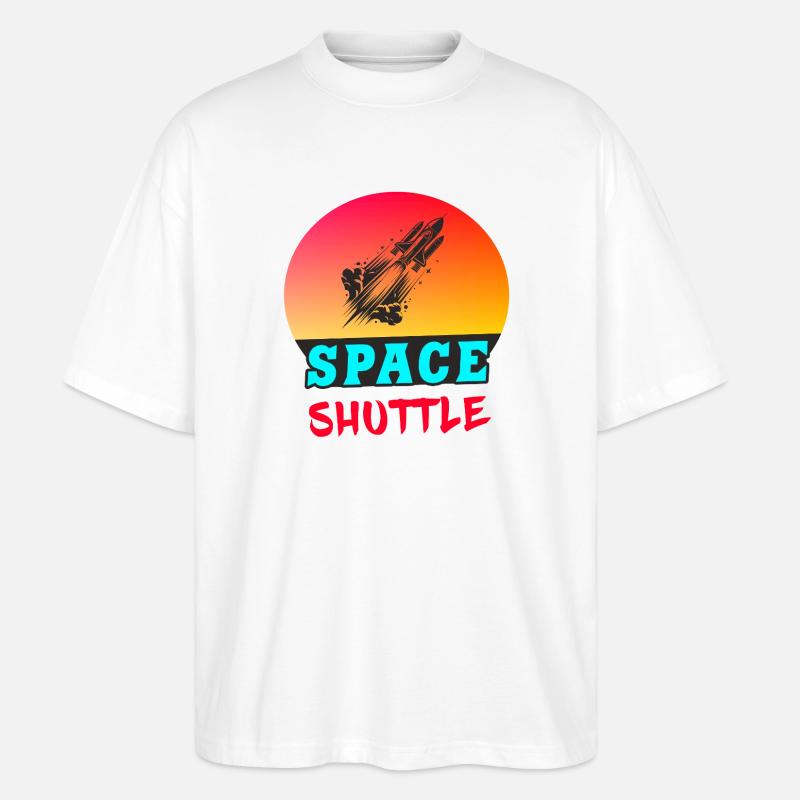 Navette spatiale Sunset Design - T-shirt bio Blaster 2.0 coupe oversize Stanley/Stella Unisexe - blanc