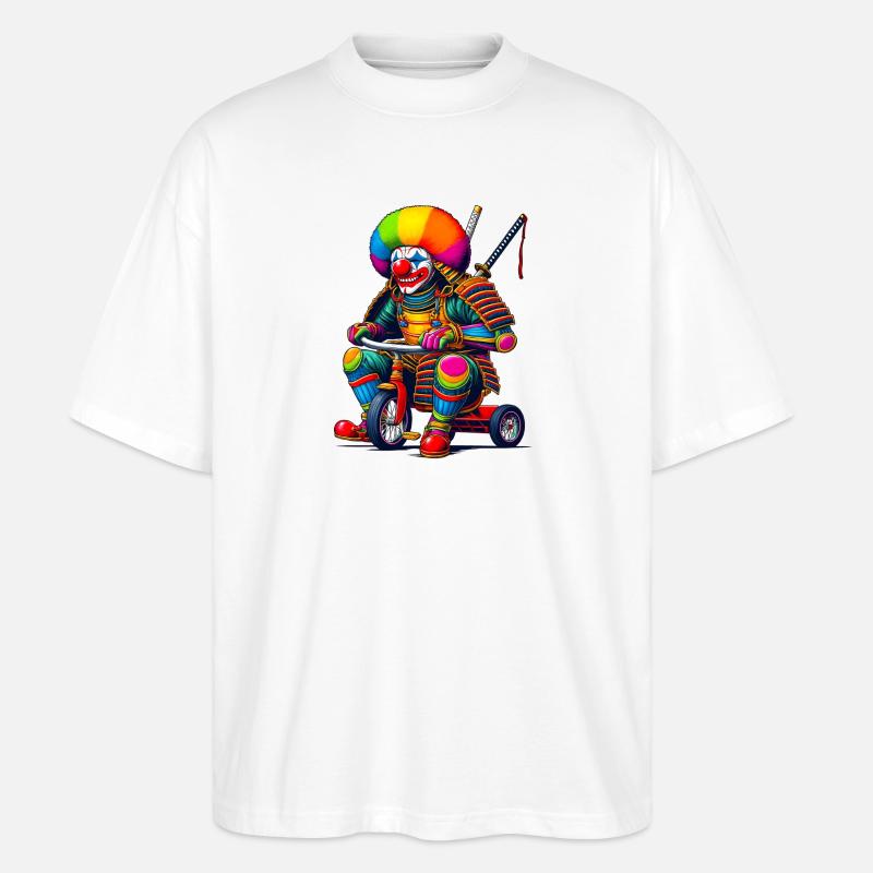 Samurai Clown - Stanley/Stella Oversized Unisex Bio T-Shirt Blaster 2.0 - Weiß