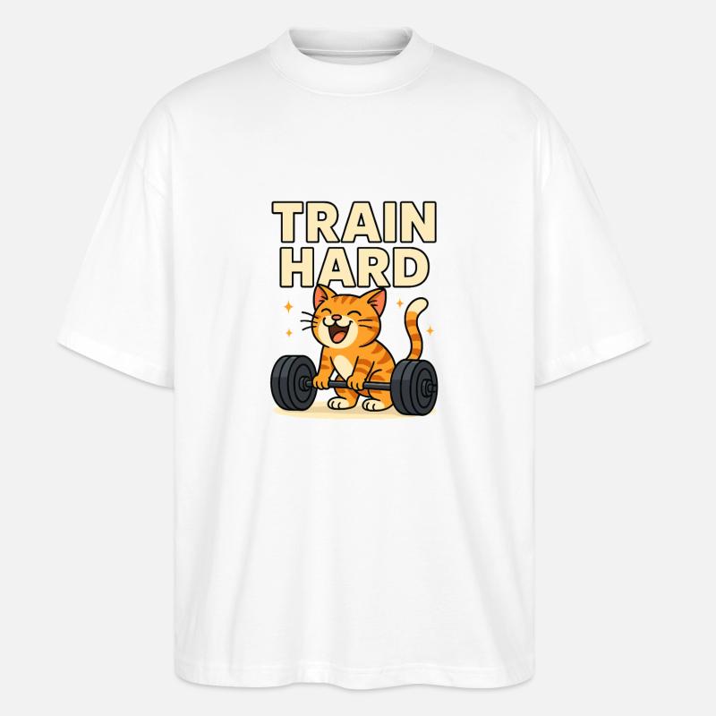 Train Hard - Stanley/Stella Oversized Unisex Bio T-Shirt Blaster 2.0 - Weiß