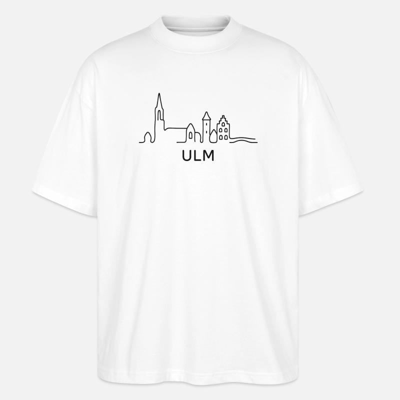 Ulm Skyline - Stanley/Stella Oversized Unisex Bio T-Shirt Blaster 2.0 - Weiß