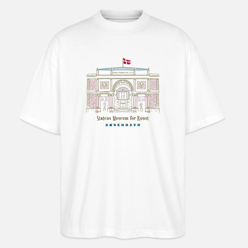 Copenhague, Musée d’art SMK, Dessin Danemark - T-shirt bio Blaster 2.0 coupe oversize Stanley/Stella Unisexe - blanc